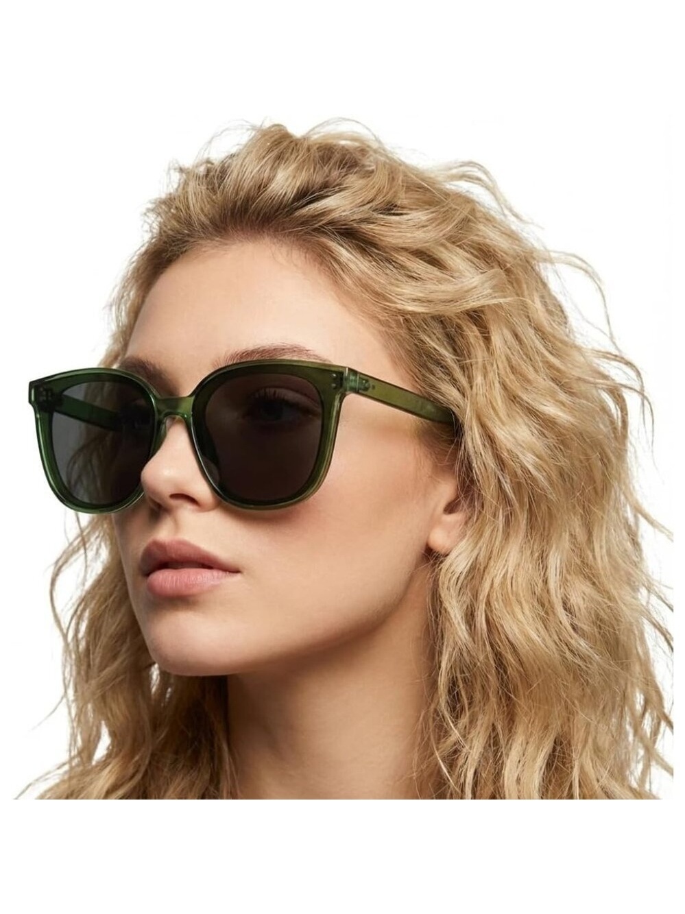 Women's A17 Green Frame Gray Polarized Lens Stylish Cat Eyes Sunglasses